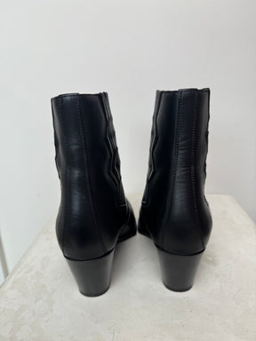 Hermès Black Leather 'Vegas' Ankle Boot, 41