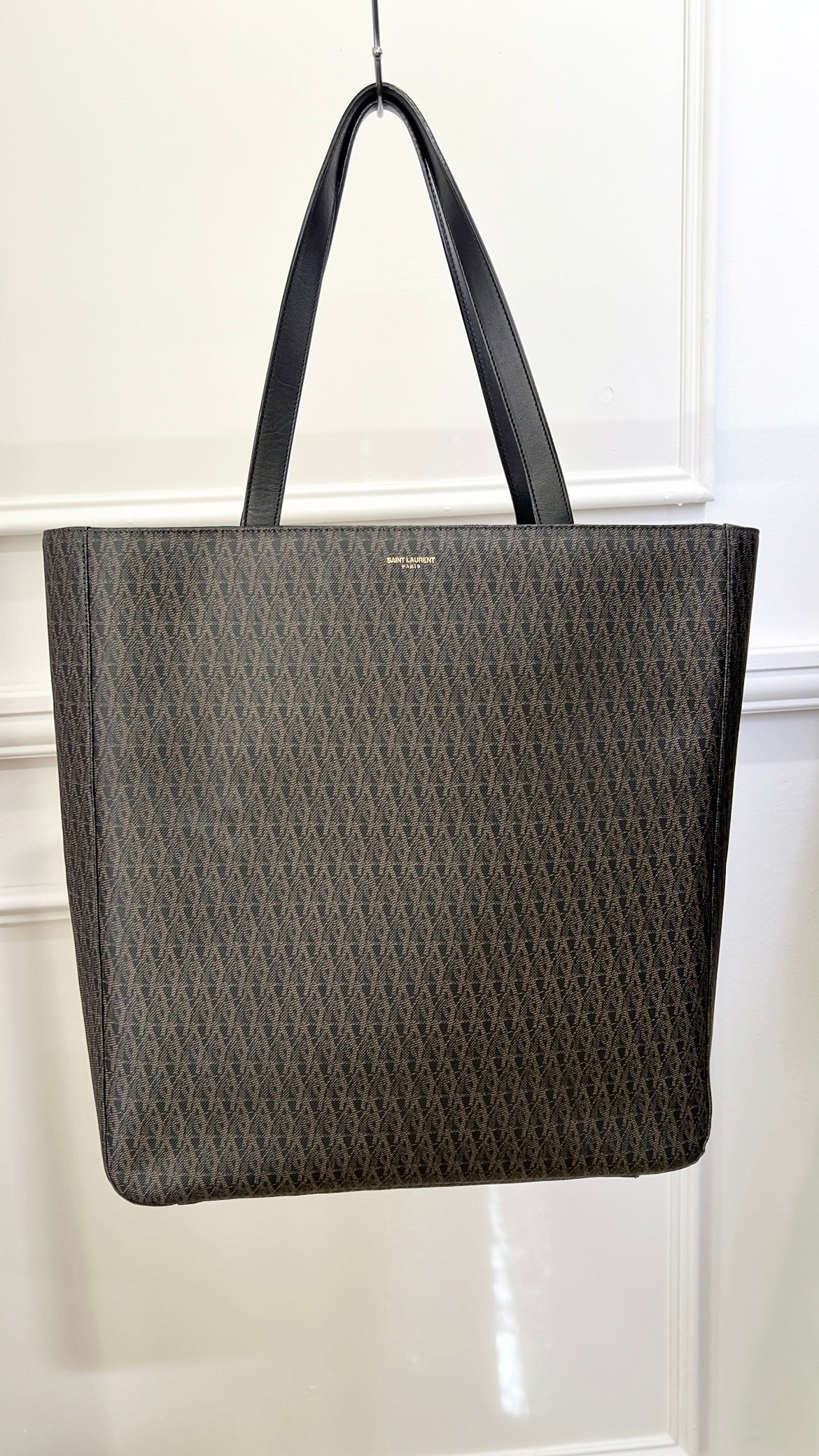 Saint Laurent Black Toile Monogram Tote Bag