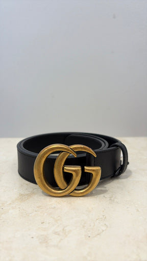 Gucci GG Marmont Leather Belt Black, 70/28
