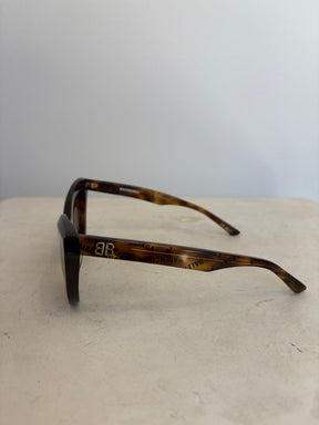 Balenciaga Cat Eye Brown Tortoise Shell Sunglasses