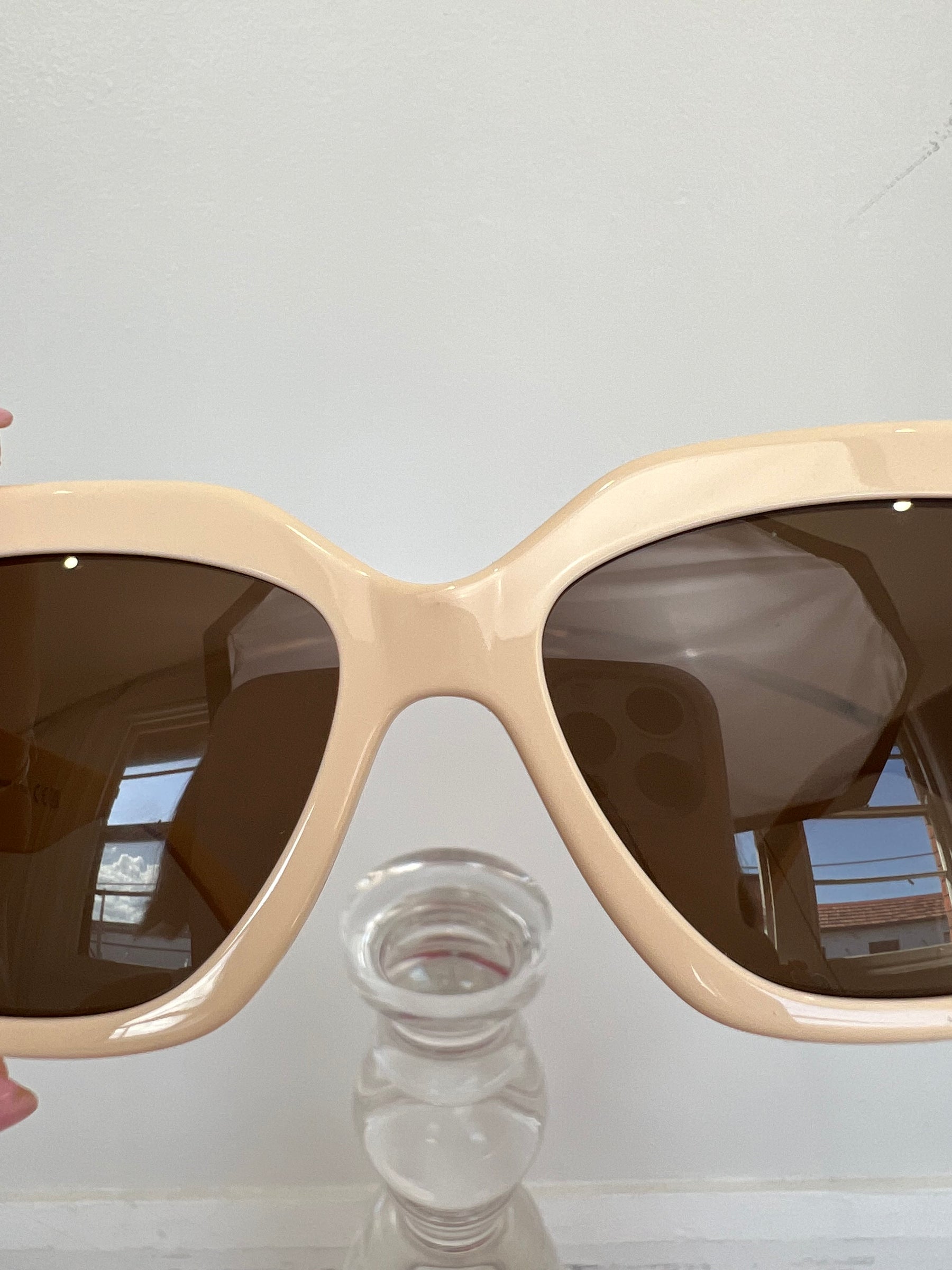 Céline Cream Square Triomphe Sunglasses