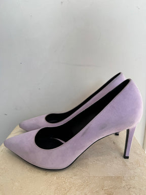 Saint Laurent Lilac Suede Pointed Pump, 40