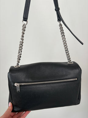 Saint Laurent Medium Monogram Grained Leather West Holywood Bag