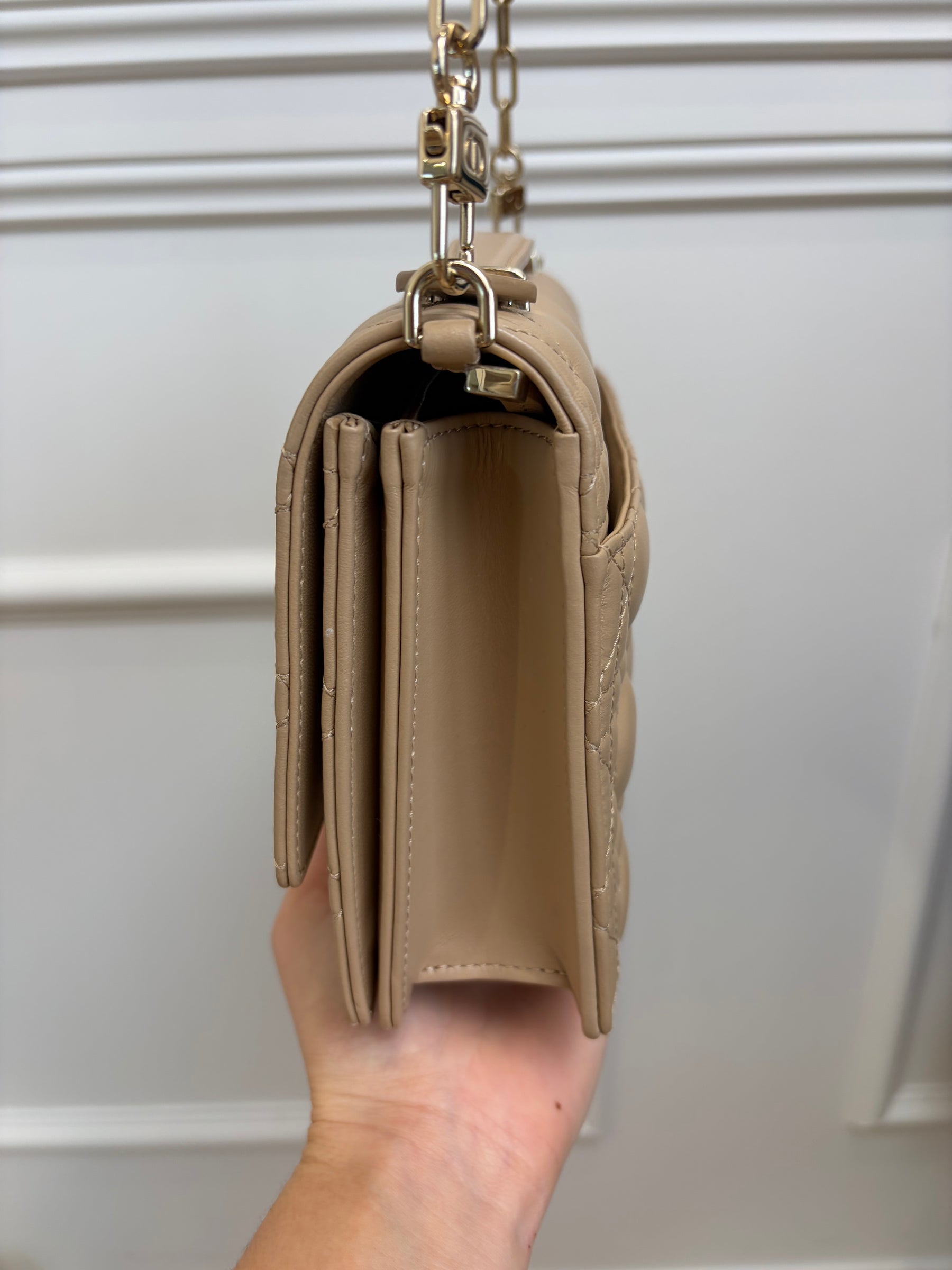 Dior My Dior Top Handle Chain Bag Beige