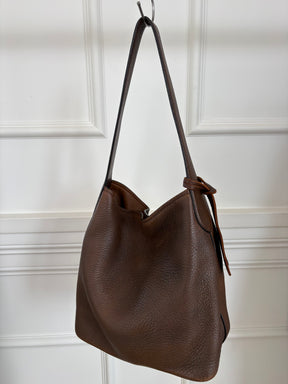 Prada Chocolate Brown Leather Hobo Bag