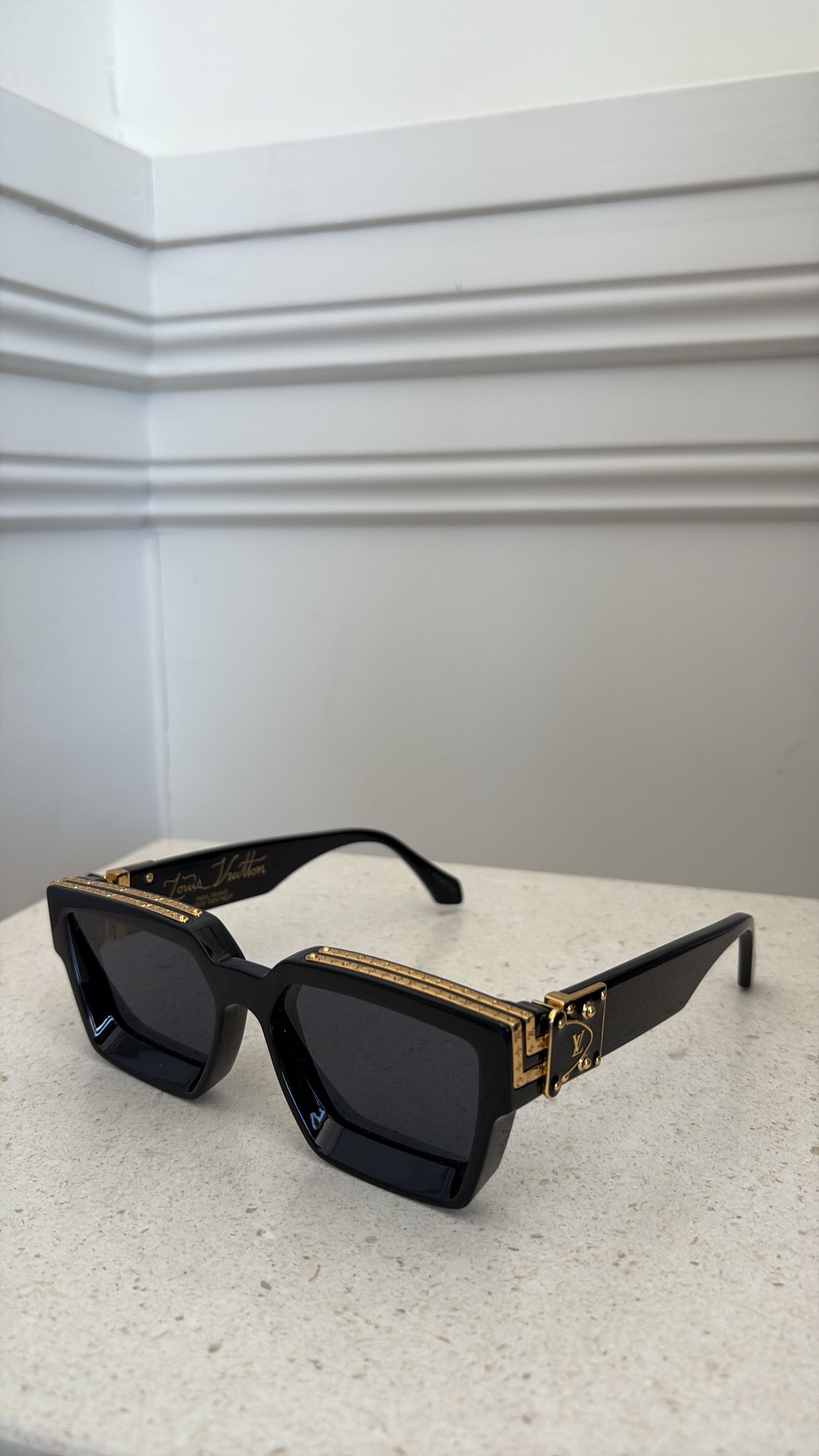 Louis Vuitton Black and Gold Millionaire Sunglasses