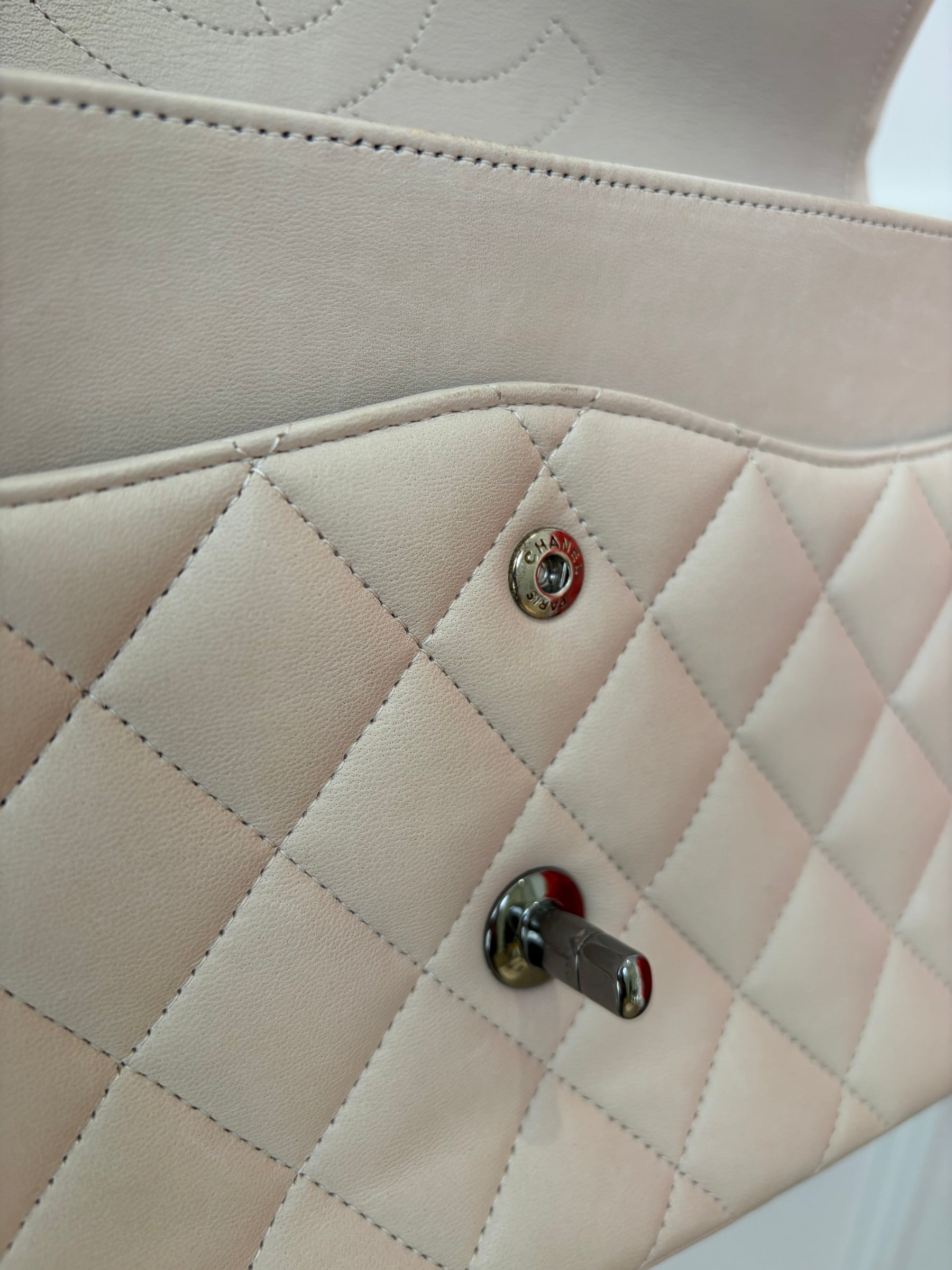 Chanel Stone Lambskin Leather Jumbo Flap Bag