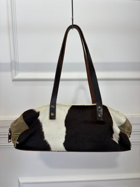 Miu Miu Cow Hide, Corduroy and Leather Shoulder Bag