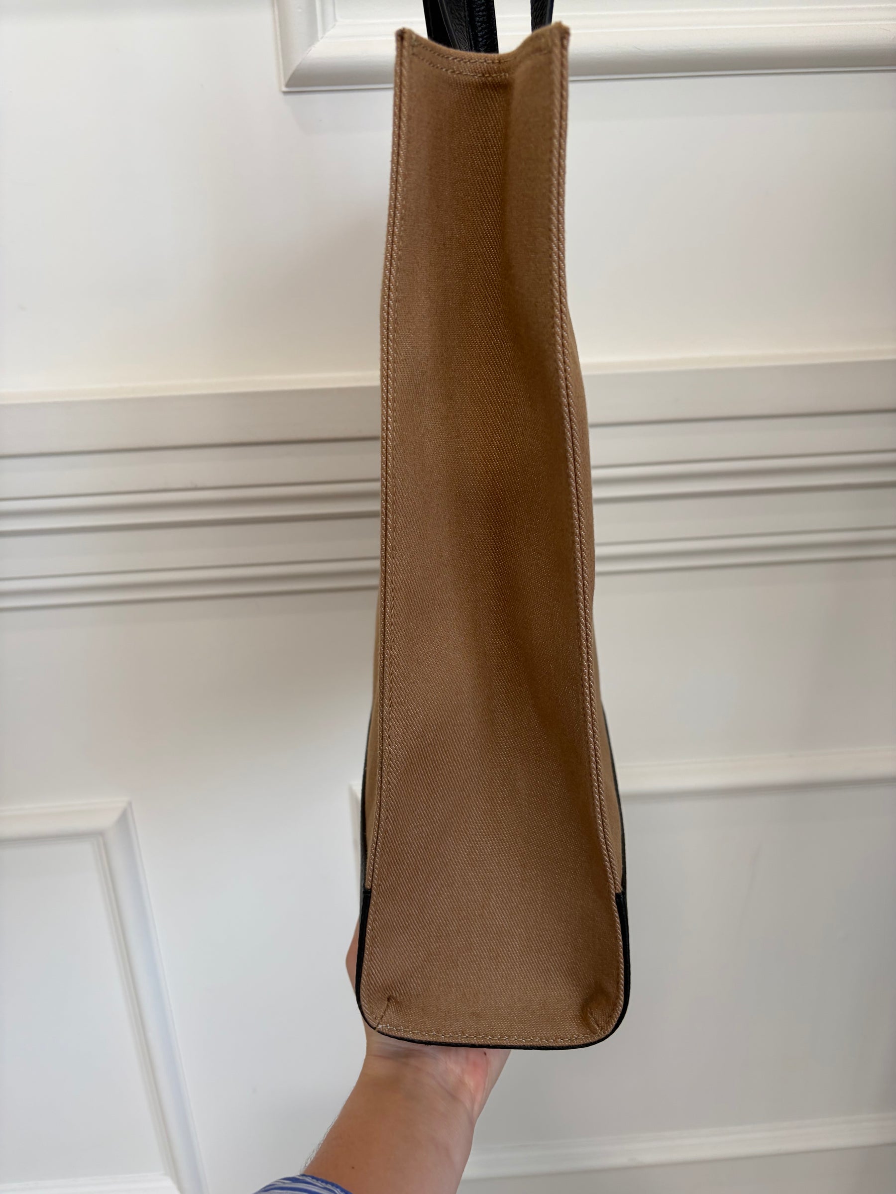 Bally Canvas Leather Tote In Camel