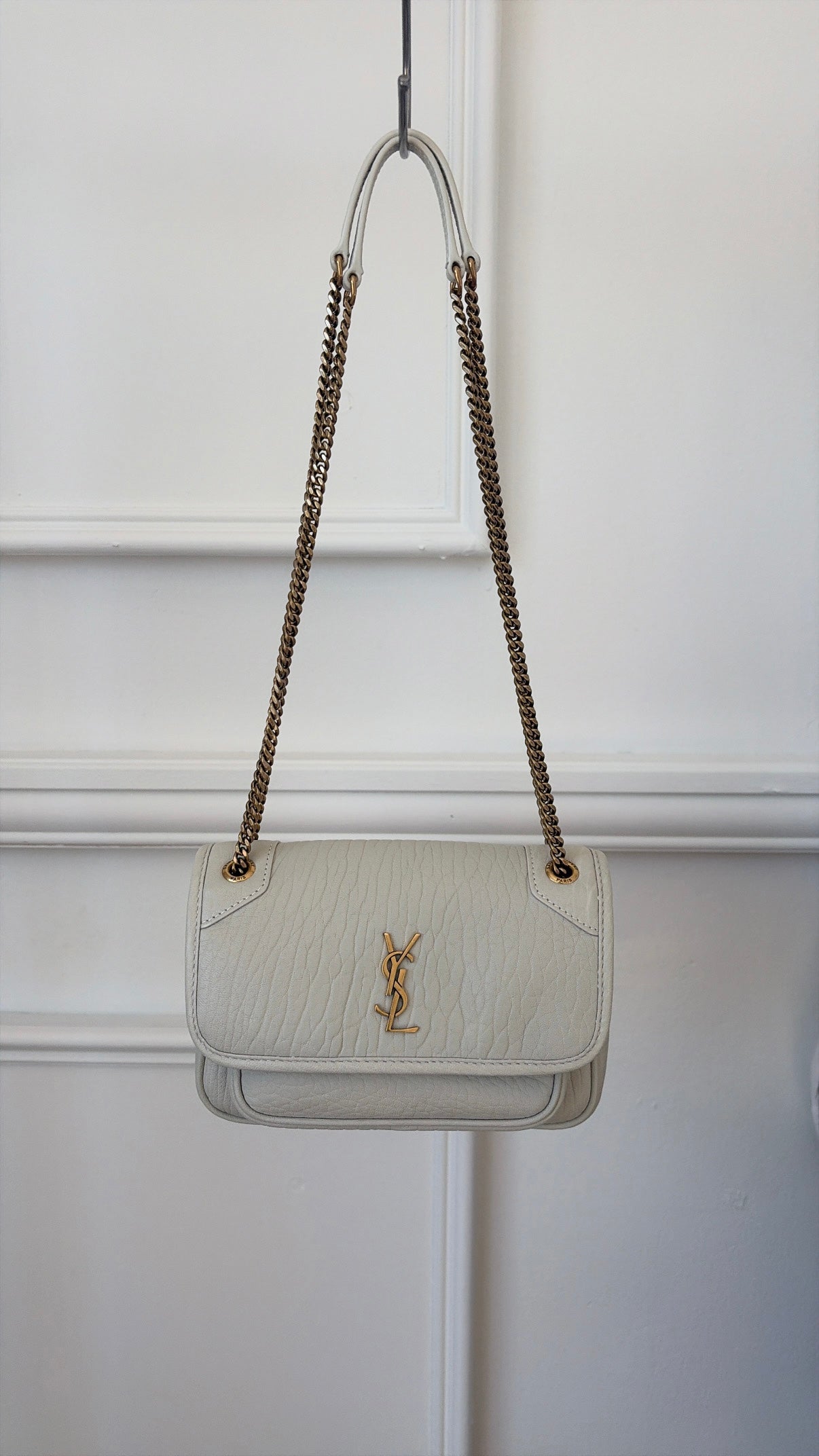 Saint Laurent Ivory Leather Baby Nikki Bag