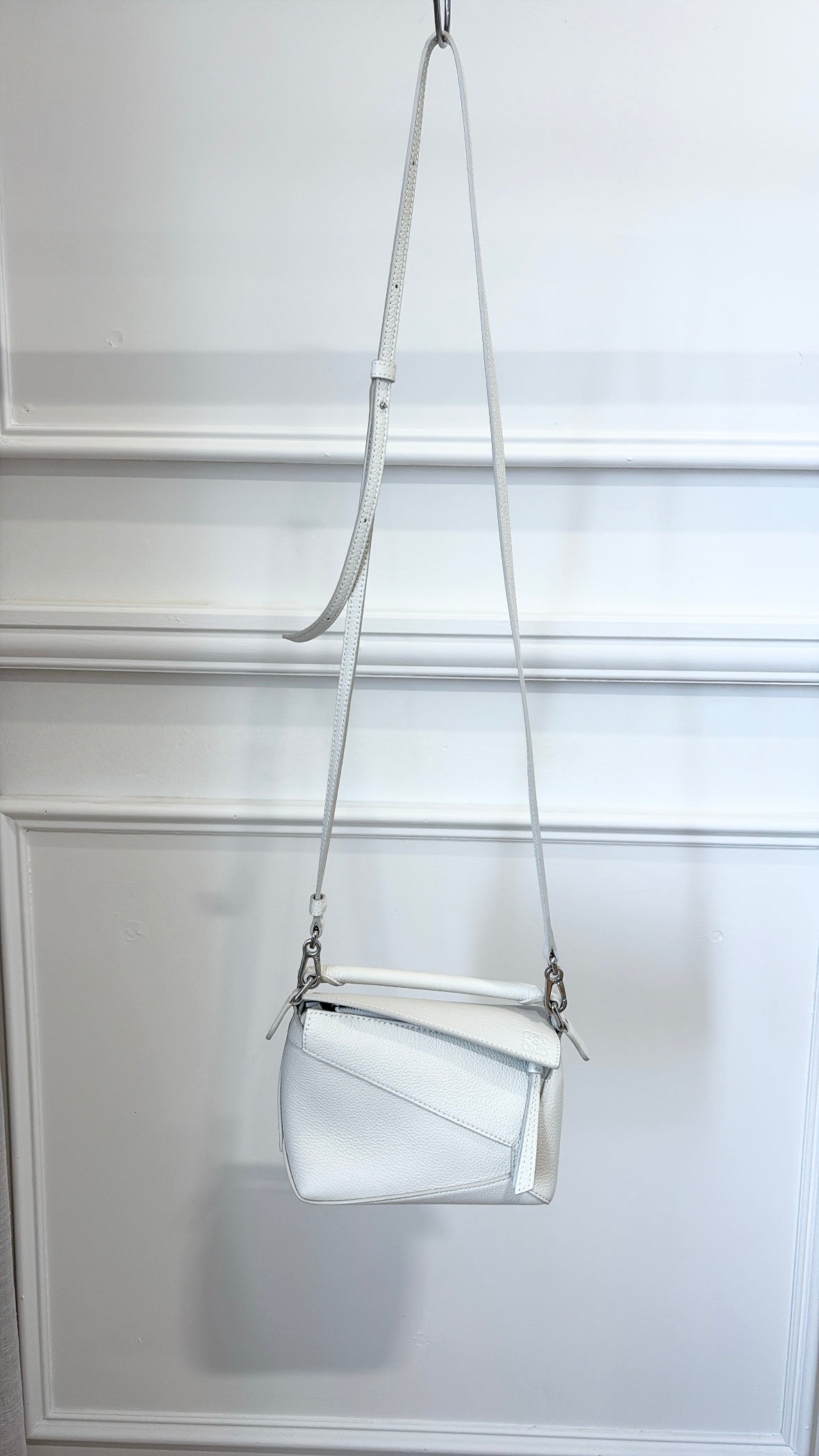 Loewe Chalk Grained Leather Mini Puzzle Edge Bag