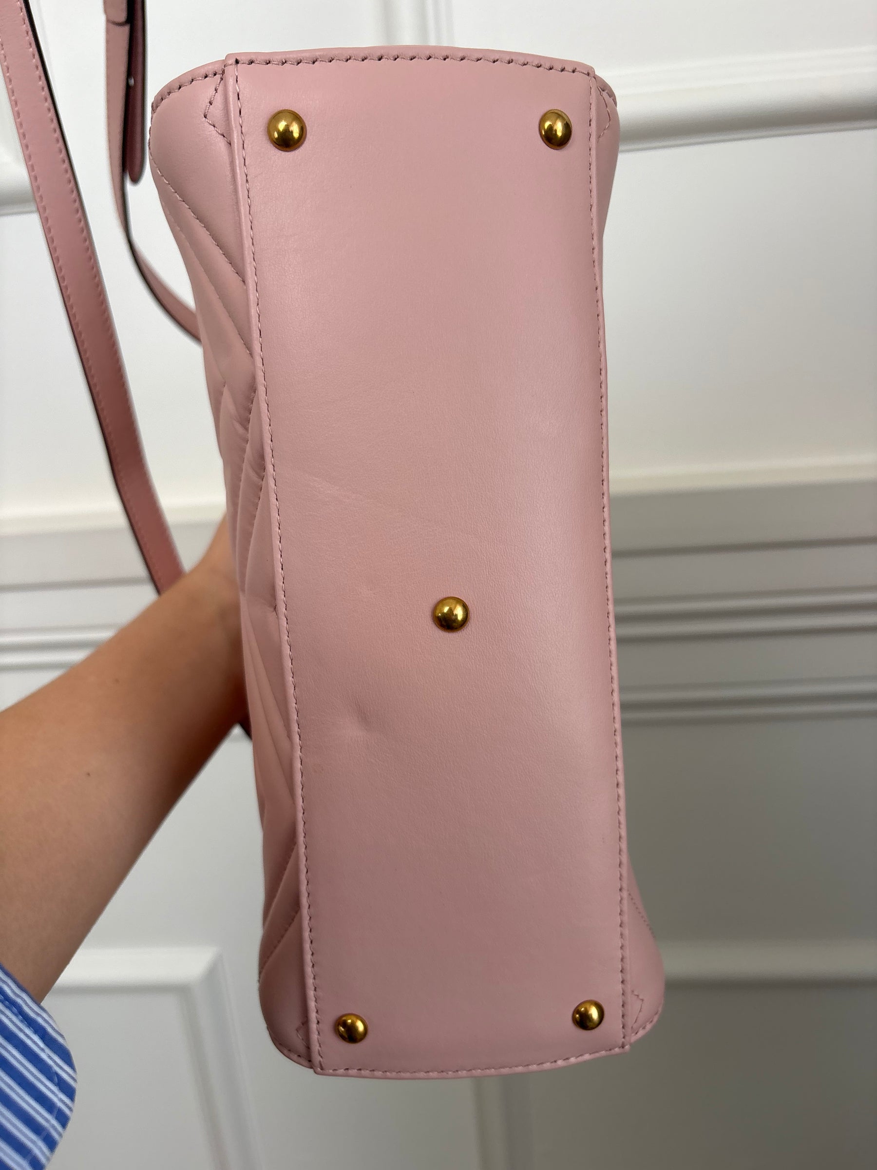 Gucci Pale Pink Quilted Marmont Tote Bag