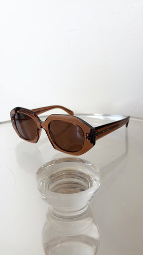 Celine Hexagon Frame Brown Sunglasses