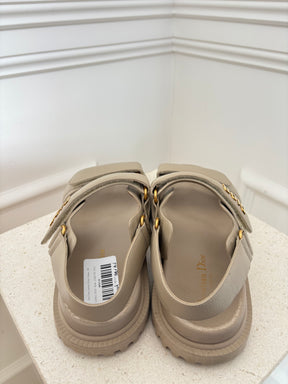 Dior Taupe Leather Dioract Sandal, 39