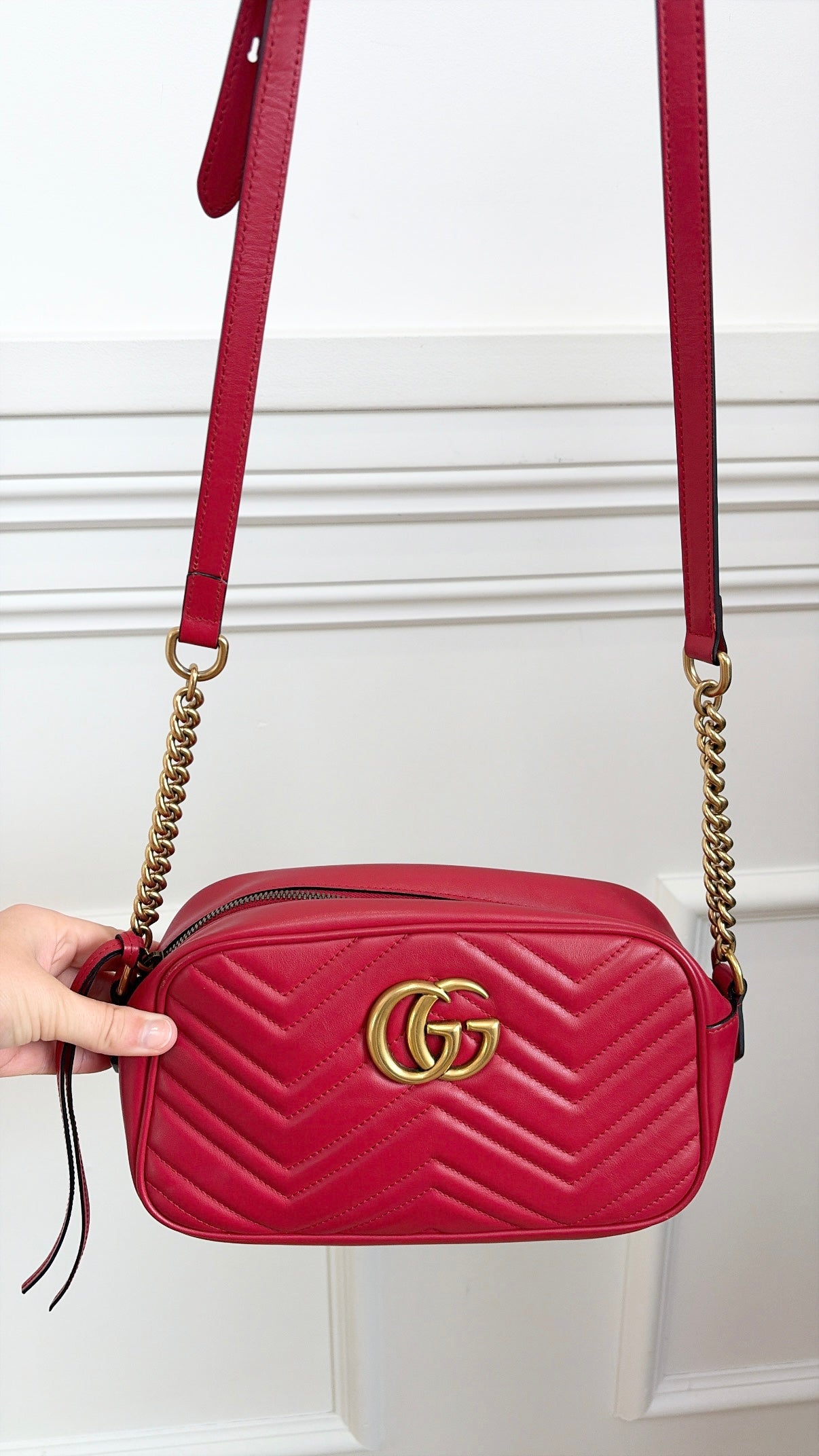 Gucci Small Marmont Bag In Red