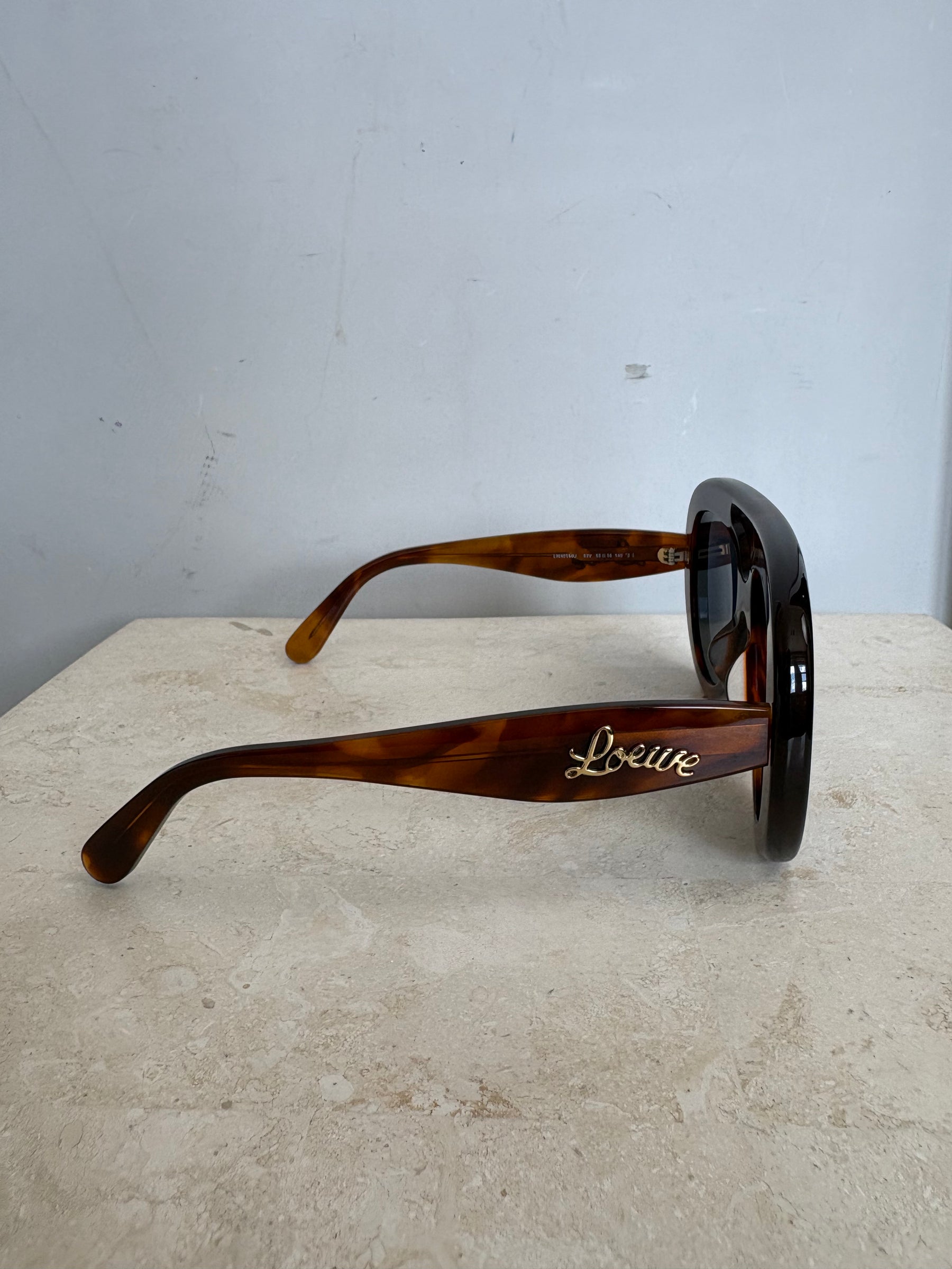 Loewe Brown Tortoiseshell Oversized Aviator Sunglasses