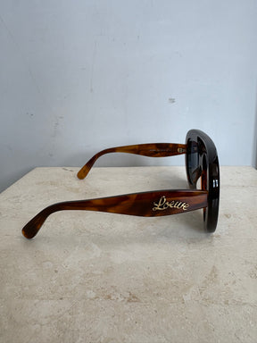 Loewe Brown Tortoiseshell Oversized Aviator Sunglasses