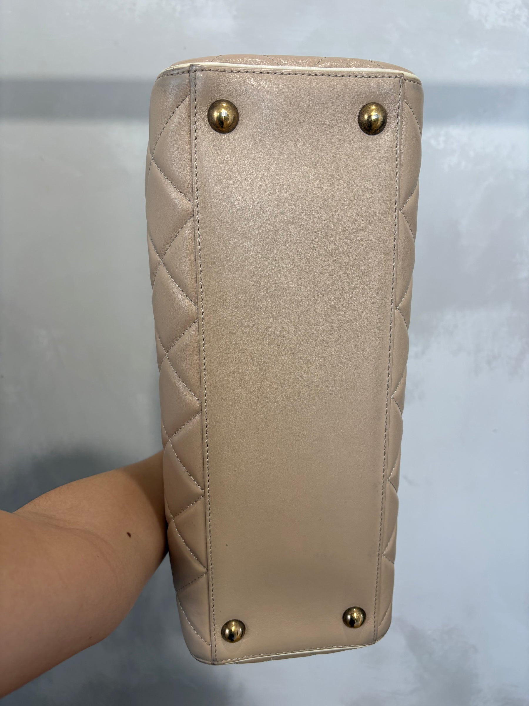 Chanel Portobello Tote Bag Quilted Lambskin Gold Tone HW