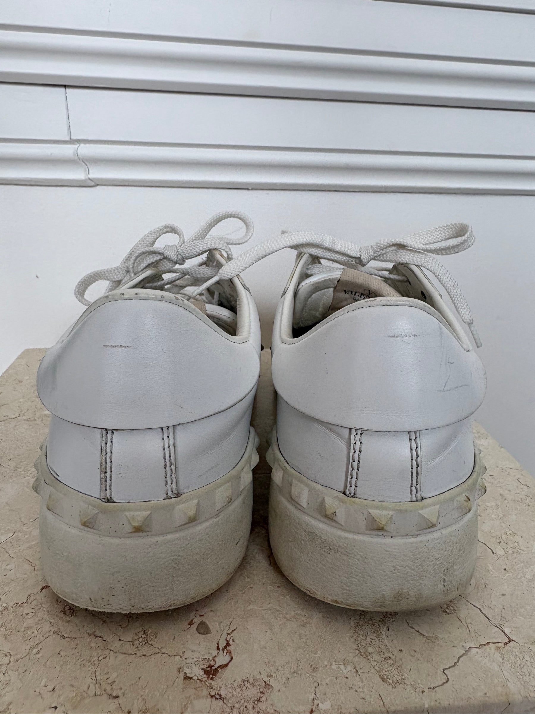 Valentino Gold Garavani Stud White Sneakers, 40.5