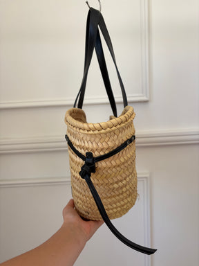 Isabel Marant Cadix Medium Basket Bag Natural Black