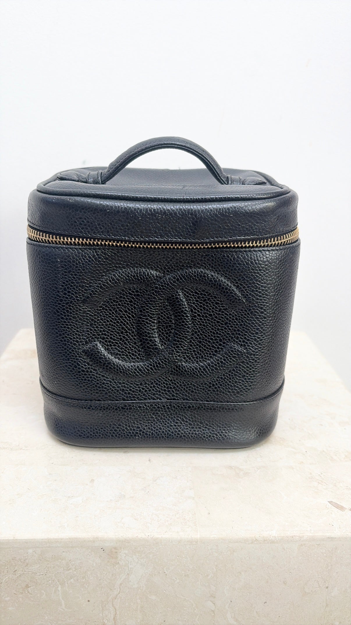 Chanel Black Caviar Leather Vanity Case