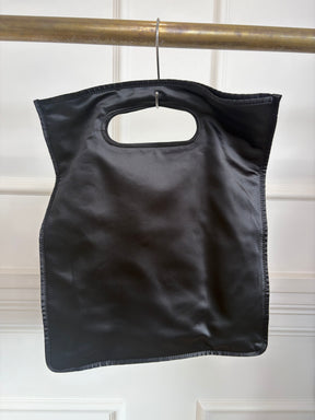 Max Mara Black Satin Logo Tote