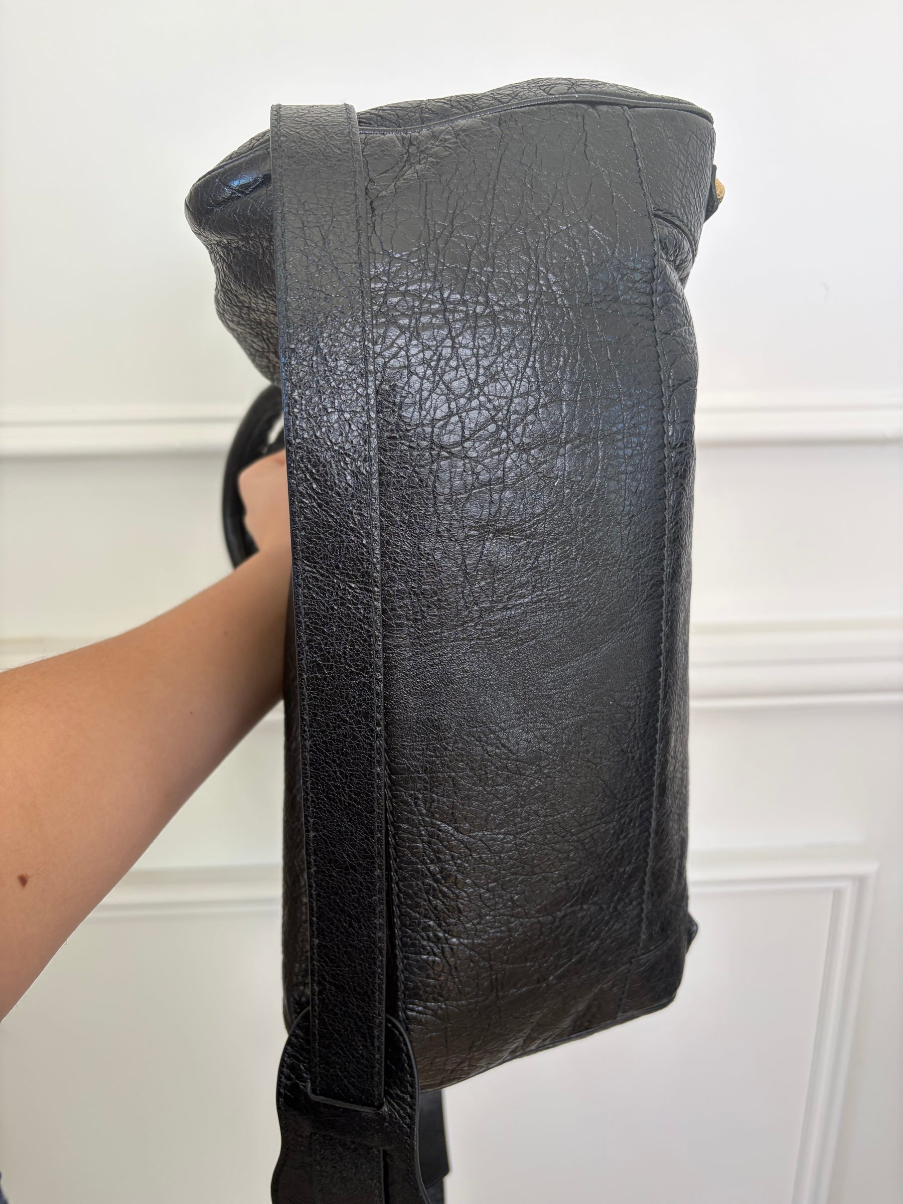 Balenciaga Velo Bag Black With Gold Tone HW