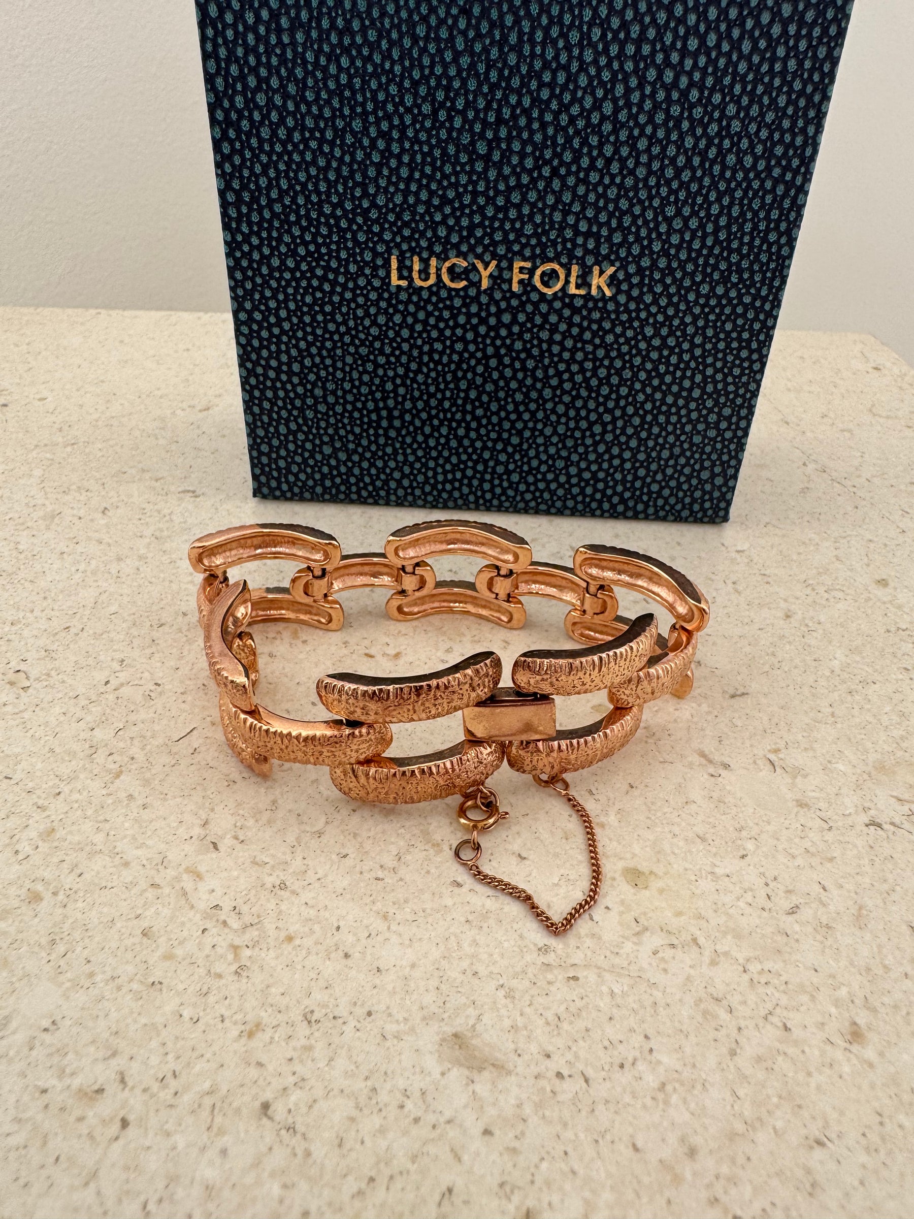 Lucy Folk Rose Gold Tone Link Bracelet