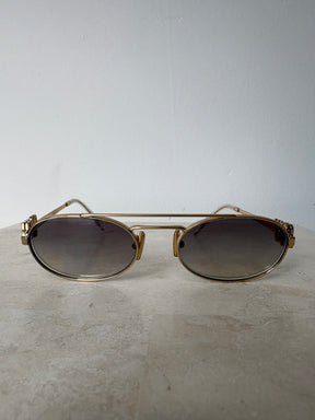 Miu Miu Gold Oval Logo Sunnies