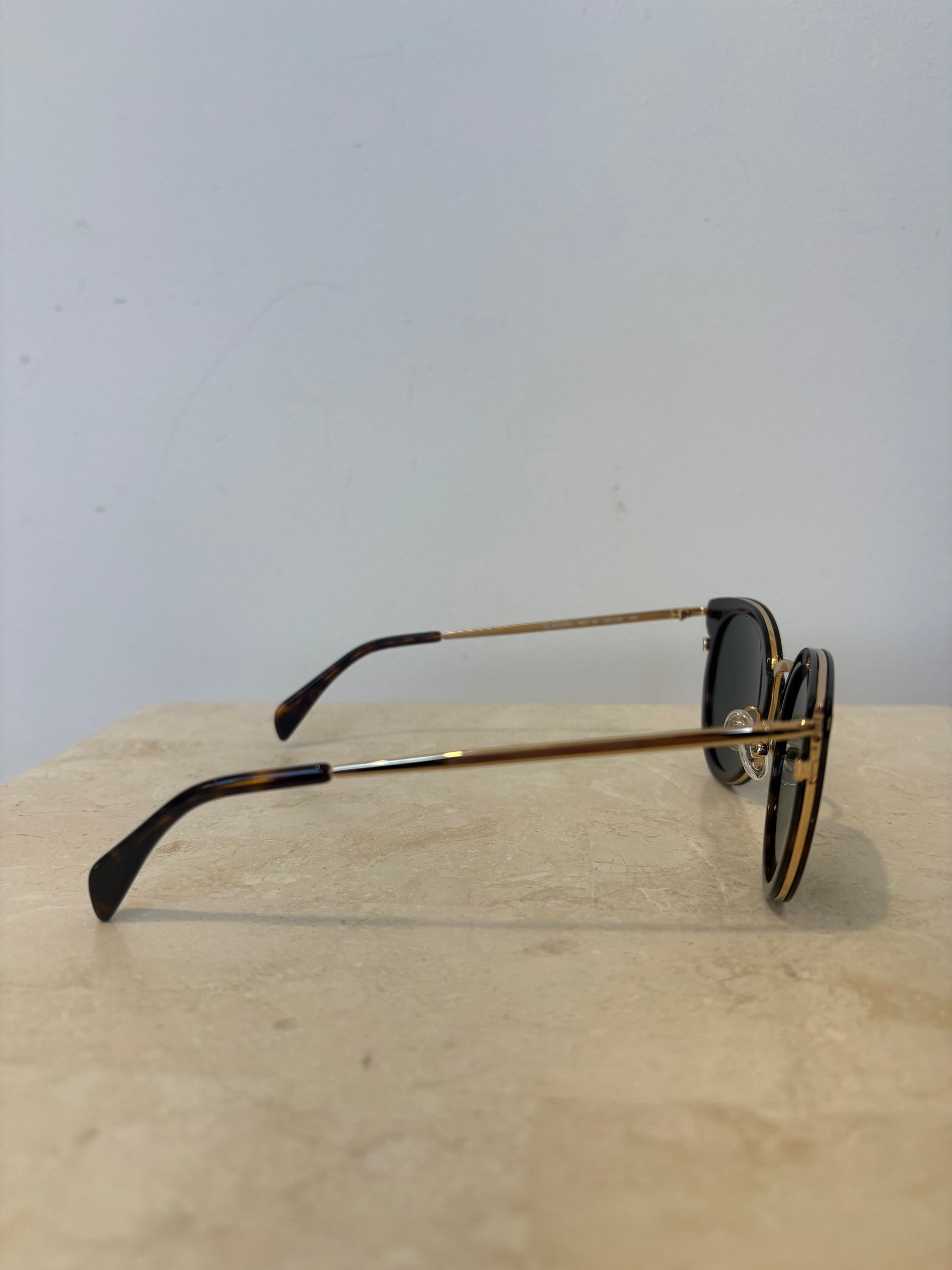 Celine Tortoishell Sunglasses With Gold Hardware
