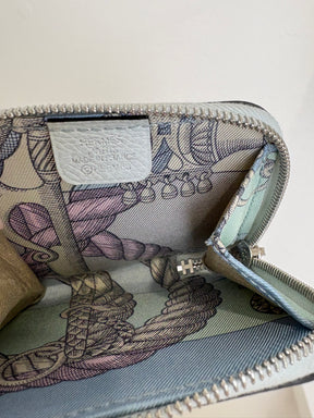 Hermès Light Blue Silk'in Change Purse