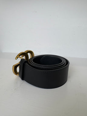Gucci Black Leather Marmont Belt, 80