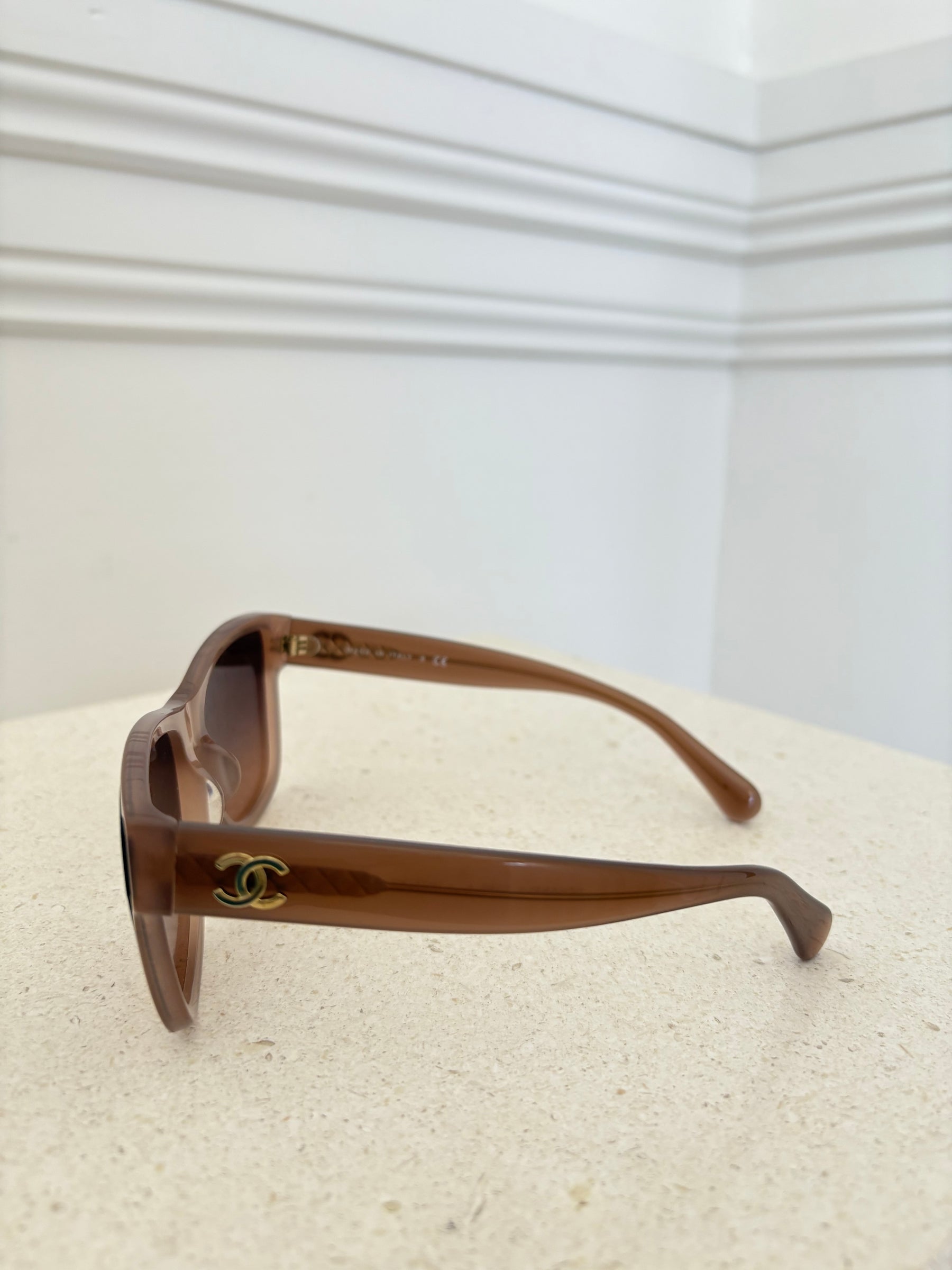 Chanel Taupe Suare Sunglasses