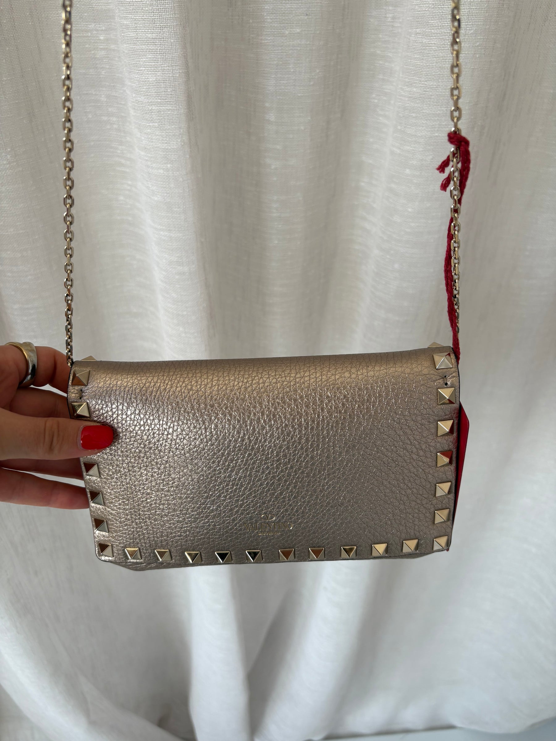 Valentino Garavani Bronze Rockstud Mini Chain Bag