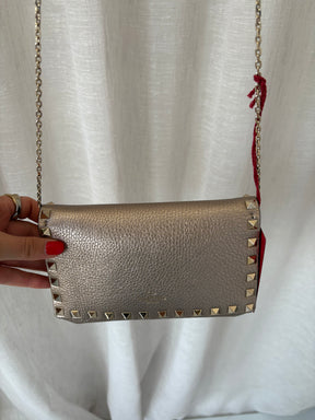 Valentino Garavani Bronze Rockstud Mini Chain Bag