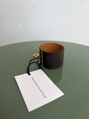 Hermès Chocolate Brown Collier De Chien Gold Hardware, T3