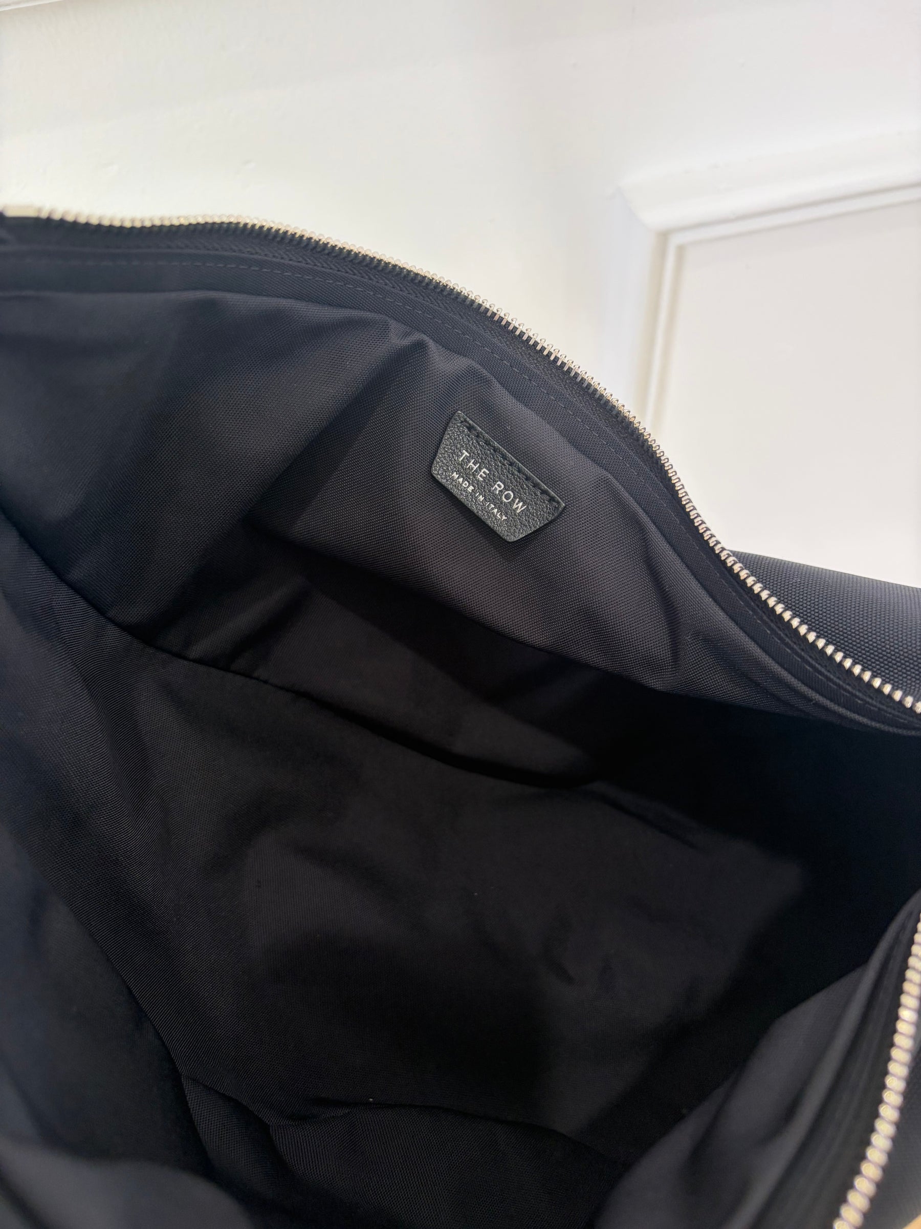 The Row Black Canvas Small Banana Bag