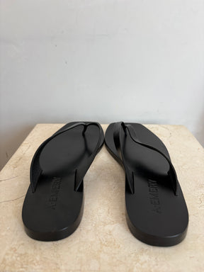 A.EMERY Black Leather Thongs, 38