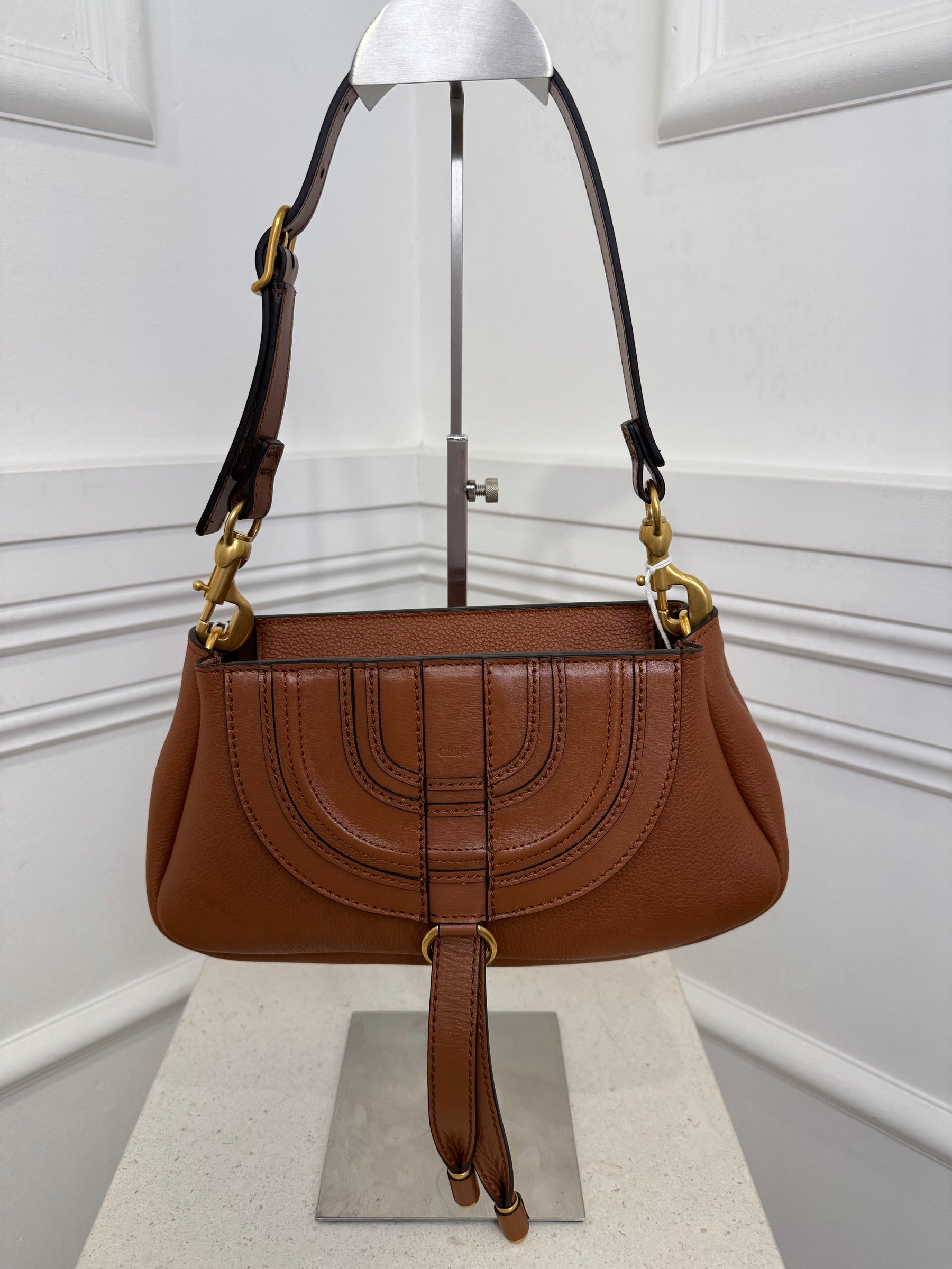 Chloe Tan Leather Marcie Shoulder Bag