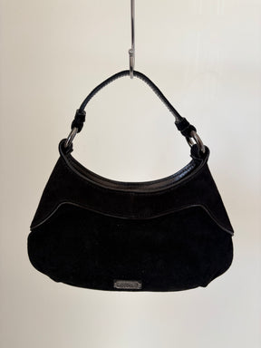 Moschino Black Suede Bow Front Mini Bag