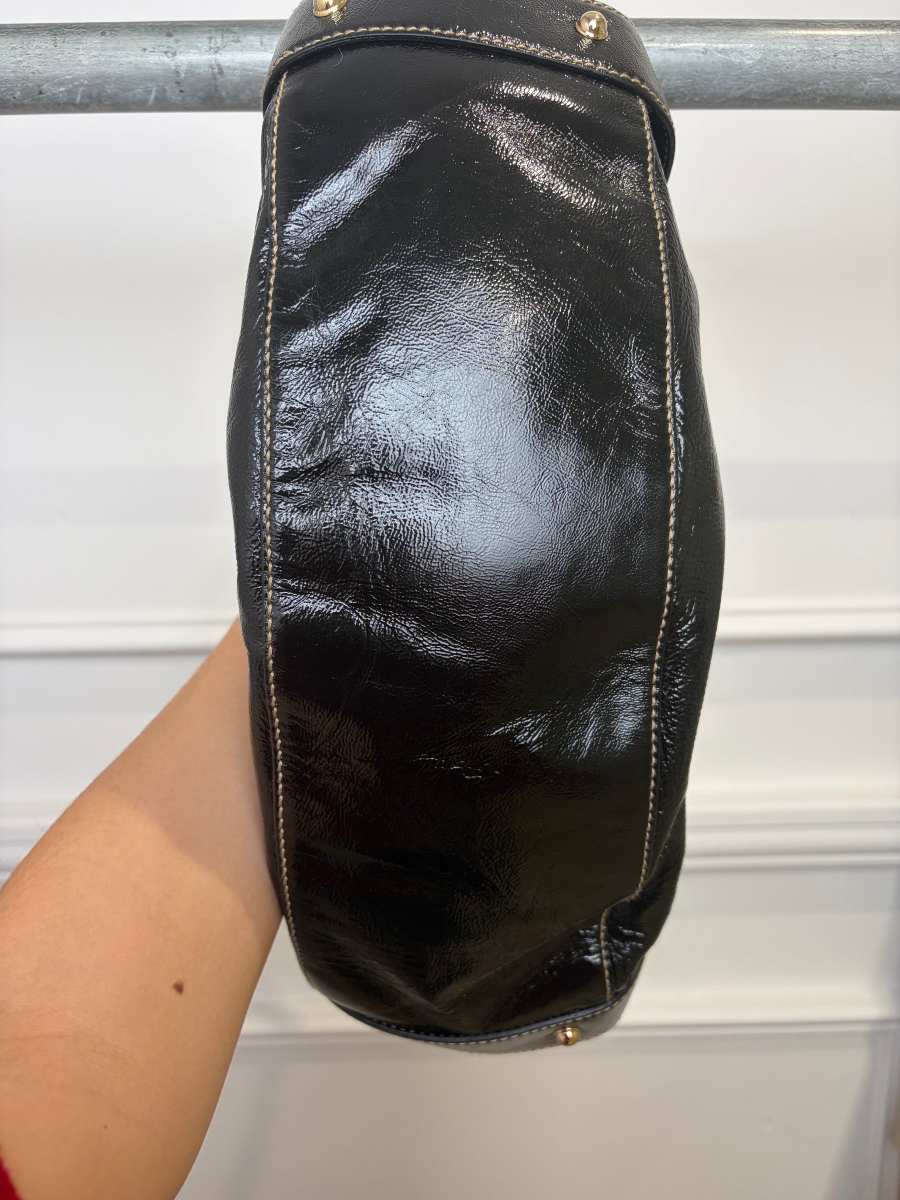 Gucci Black Patent Leather Pelham Shoulder Bag