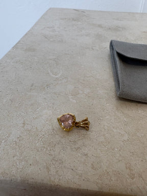 Monika Ruggerino Fleur De Lis Bail Heart Pendant In Pink Morganite