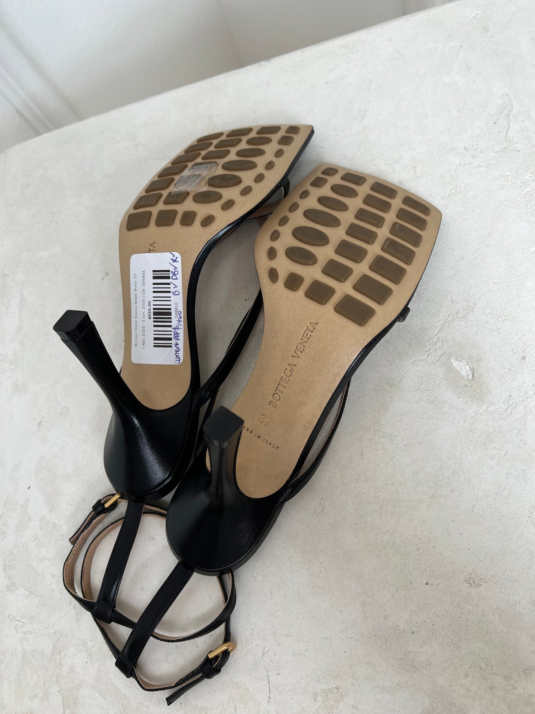 Bottega Veneta Stretch Sandal Black, 37