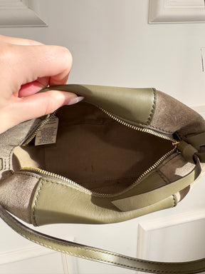 Ulla Johnson Khaki Leather and Suede Crossbody Bag