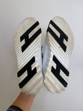 Hermès White Leather Bounce Sneaker with Black Details, 40