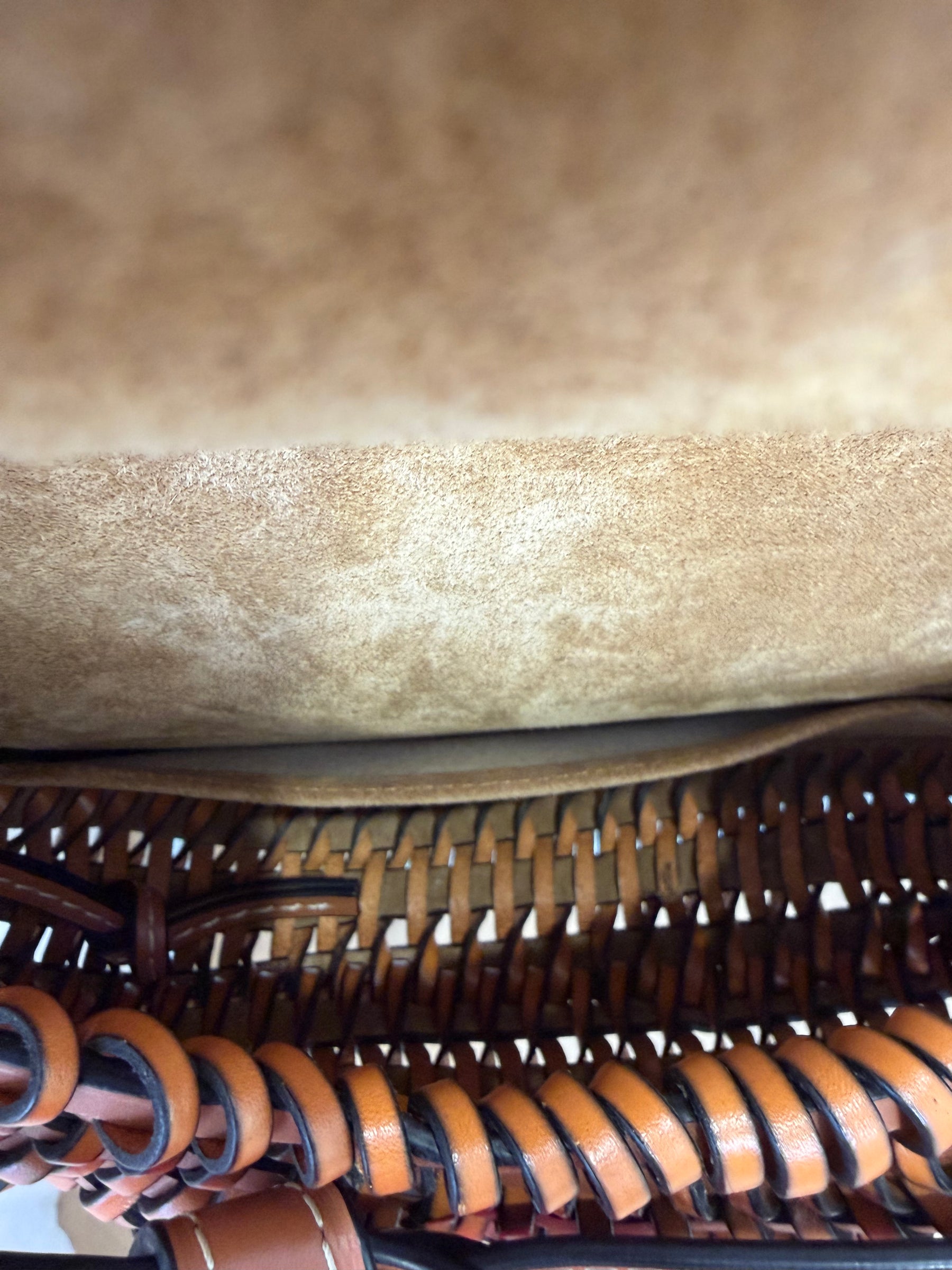 Loewe Tan Woven Leather Gate Bag