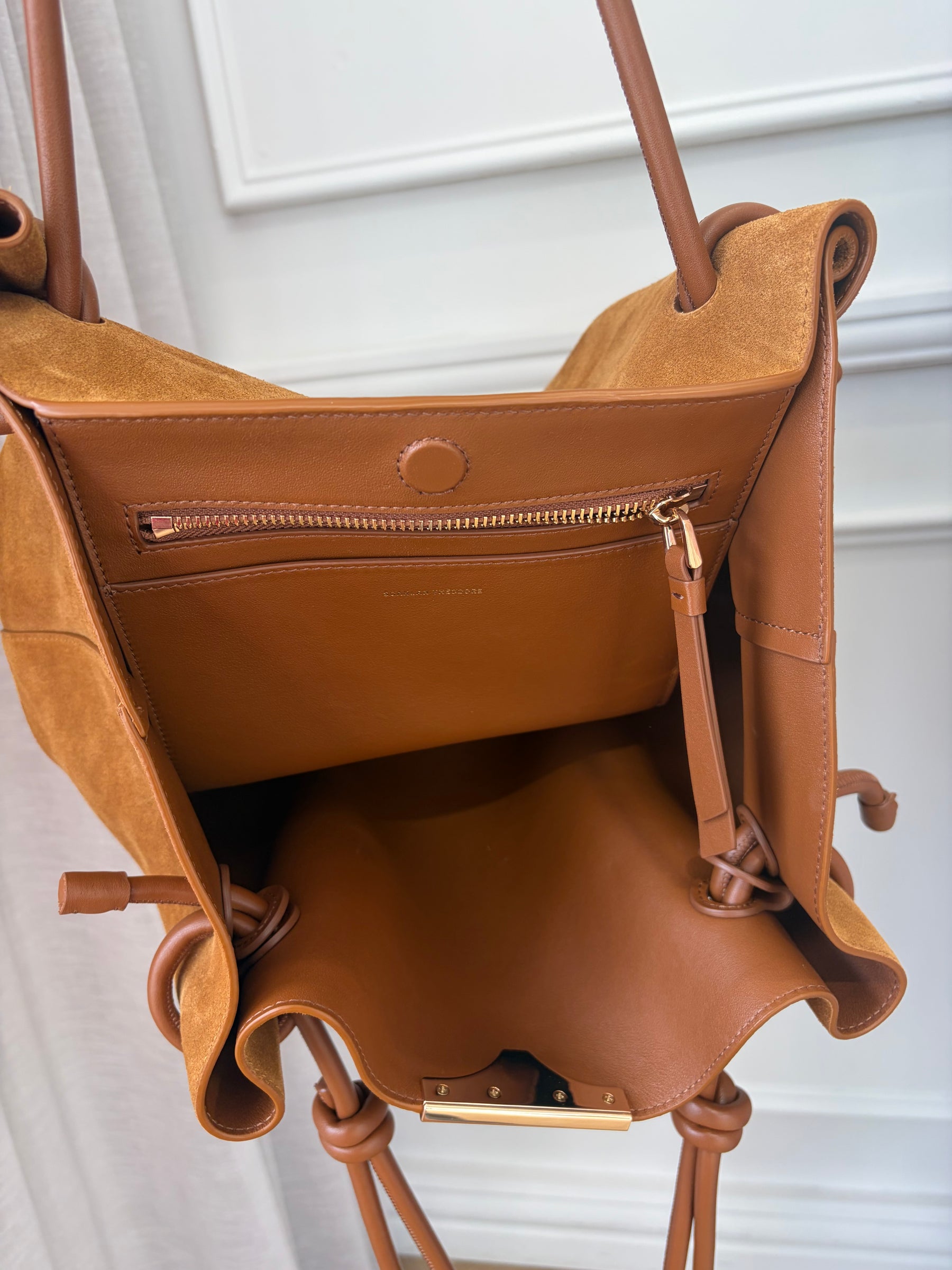 Scanlan Theodore Athos Suede Shopper Bag In Cognac