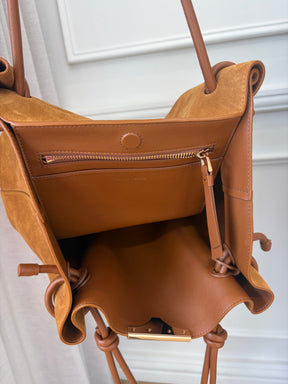 Scanlan Theodore Athos Suede Shopper Bag In Cognac