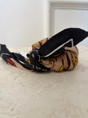 Balenciaga Beige and Black Silk Wrapped Cuff