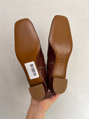 By Far Mock Croc Effect Ankle Boots Brown, 38
